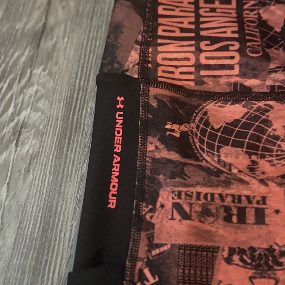 Under Armour x project rock collab Black and Orange Leggings EUC - Picture 3 of 5